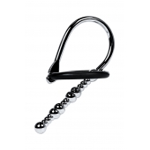 Серебристый уретральный плаг-бусины TOYFA Metal с мягким фиксириющим кольцом - ToyFa - купить с доставкой в Томске