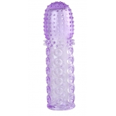 Насадка гелевая фиолетовая с точками, шипами и наплывами - 13,5 см. - Toyfa Basic - в Томске купить с доставкой