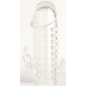 Гелевая прозрачная насадка с 2 отростками - 13 см. - Toyfa Basic - в Томске купить с доставкой Гелевая прозрачная насадка с 2 отростками - 13 см. - Toyfa Basic - в Томске купить с доставкой