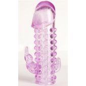 Закрытая фиолетовая насадка с 2 отростками - 13 см. - Toyfa Basic - в Томске купить с доставкой Закрытая фиолетовая насадка с 2 отростками - 13 см. - Toyfa Basic - в Томске купить с доставкой