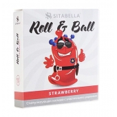 Стимулирующий презерватив-насадка Roll   Ball Strawberry - Sitabella - купить с доставкой в Томске