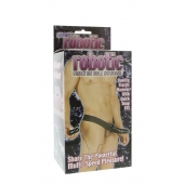 Мужской фаллопротез с вибрацией ROBOTIC MALE STRAP-ON BLACK - 17 см. - Seven Creations - купить с доставкой в Томске