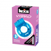 Голубое эрекционное виброкольцо Luxe VIBRO  Кошмар русалки  + презерватив - Luxe - в Томске купить с доставкой
