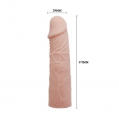 Закрытая телесная насадка-фаллос - 17 см. - Sex Expert - в Томске купить с доставкой