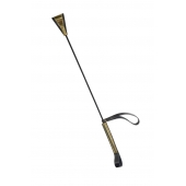 Черно-золотистый стек с хлопушкой из кожи - 62 см. - Sitabella - купить с доставкой в Томске Черно-золотистый стек с хлопушкой из кожи - 62 см. - Sitabella - купить с доставкой в Томске