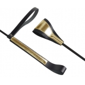 Черно-золотистый стек с хлопушкой из кожи - 62 см. - Sitabella - купить с доставкой в Томске Черно-золотистый стек с хлопушкой из кожи - 62 см. - Sitabella - купить с доставкой в Томске