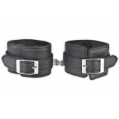 Черные фиксаторы для ног на цепи с мехом внутри - Lux Fetish - купить с доставкой в Томске