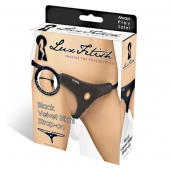 Черные плюшевые трусики для страпона - Lux Fetish - купить с доставкой в Томске