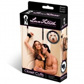 Черные фиксаторы с креплением к двери - Lux Fetish - купить с доставкой в Томске