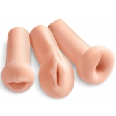 Комплект из 3 мастурбаторов All 3 Holes: вагина, анус, ротик - Pipedream - в Томске купить с доставкой