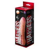 Телесная изогнутая насадка на Harness с коннектором BLACK LINE - 17 см. - LOVETOY (А-Полимер) - купить с доставкой в Томске