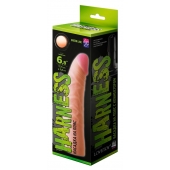 Телесная изогнутая насадка на Harness с коннектором GREEN LINE - 18 см. - LOVETOY (А-Полимер) - купить с доставкой в Томске