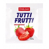 Пробник гель-смазки Tutti-frutti с земляничным вкусом - 4 гр. - Биоритм - купить с доставкой в Томске