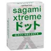 Презервативы Sagami Xtreme SUPER DOTS с точками - 3 шт. - Sagami - купить с доставкой в Томске
