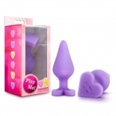 Фиолетовая анальная пробка Naughty Candy Heart Do Me Now - 8,9 см. - Blush Novelties - купить с доставкой в Томске