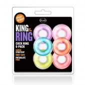 Набор из 6 эрекционных колец King of the Ring - Blush Novelties - в Томске купить с доставкой