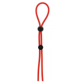 Красное лассо на пенис с двумя бусинами STRETCHY LASSO CAGE - Dream Toys - в Томске купить с доставкой
