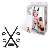 Чёрный набор для фиксации у двери - Lux Fetish - купить с доставкой в Томске