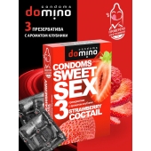 Презервативы для орального секса DOMINO Sweet Sex с ароматом клубничного коктейля  - 3 шт. - Domino - купить с доставкой в Томске