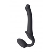 Черный безремневой страпон Silicone Bendable Strap-On S - Strap-on-me - купить с доставкой в Томске