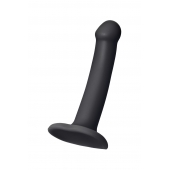 Черный фаллос на присоске Silicone Bendable Dildo S - 17 см. - Strap-on-me - купить с доставкой в Томске