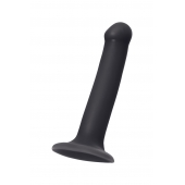 Черный фаллос на присоске Silicone Bendable Dildo M - 18 см. - Strap-on-me - купить с доставкой в Томске