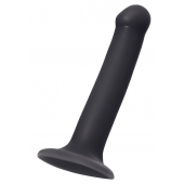 Черный фаллос на присоске Silicone Bendable Dildo M - 18 см. - Strap-on-me - купить с доставкой в Томске