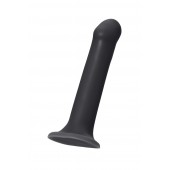 Черный фаллос на присоске Silicone Bendable Dildo L - 19 см. - Strap-on-me - купить с доставкой в Томске