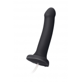Черный фаллос с имитацией эякуляции Silicon Cum Dildo L - 19,6 см. - Strap-on-me - купить с доставкой в Томске
