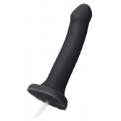 Черный фаллос с имитацией эякуляции Silicon Cum Dildo L - 19,6 см. - Strap-on-me - купить с доставкой в Томске