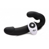 Черный безремневой страпон Urge Silicone Strap On с пультом ДУ - 24 см. - XR Brands - купить с доставкой в Томске