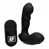 Черный стимулятор простаты Alpha-Pro 7X P-Milker Silicone Prostate Stimulator with Milking Bead - XR Brands - в Томске купить с доставкой