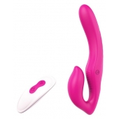 Ярко-розовый безремневой страпон REMOTE DOUBLE DIPPER - 22 см. - Dream Toys - купить с доставкой в Томске