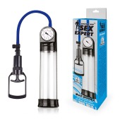 Прозрачная вакуумная помпа Sex Expert с манометром - Sex Expert - в Томске купить с доставкой