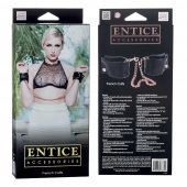 Черные мягкие наручники Entice French Cuffs с цепью - California Exotic Novelties - купить с доставкой в Томске