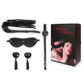 Эротический набор в черном цвете: маска, кляп, пэстисы, плётка - Notabu - купить с доставкой в Томске
