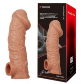 Телесная насадка на фаллос с отверстием для мошонки EXTREME SLEEVE - 17,6 см. - KOKOS - в Томске купить с доставкой