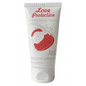 Лубрикант на водной основе с ароматом малины Love Protection Strawberry - 50 мл. - Lola Games - купить с доставкой в Томске