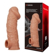 Телесная насадка на фаллос с фиксацией мошонки EXTREME SLEEVE - 15,6 см. - KOKOS - в Томске купить с доставкой