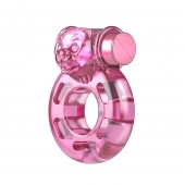 Розовое эрекционное кольцо с вибрацией Pink Bear - Baile - в Томске купить с доставкой