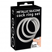 Набор из 3 эрекционных колец под металл Metallic Silicone Cock Ring Set - Orion - в Томске купить с доставкой Набор из 3 эрекционных колец под металл Metallic Silicone Cock Ring Set - Orion - в Томске купить с доставкой