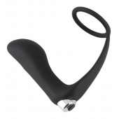 Черное эрекционное кольцо с анальной вибропробкой Vibrating Ring   Plug - Orion - в Томске купить с доставкой