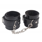 Черные оковы на ноги Obey Me Leather Ankle Cuffs - Chisa - купить с доставкой в Томске