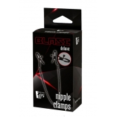 Черные зажимы на соски на цепочке BLAZE DELUXE NIPPLE CLAMPS - Dream Toys - купить с доставкой в Томске