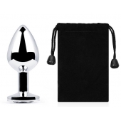 Серебристая анальная пробка с прозрачным стразом - 7,2 см. - Anal Jewelry Plug - купить с доставкой в Томске Серебристая анальная пробка с прозрачным стразом - 7,2 см. - Anal Jewelry Plug - купить с доставкой в Томске