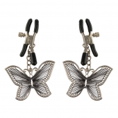 Зажимы на соски с бабочками Butterfly Nipple Clamps - Pipedream - купить с доставкой в Томске