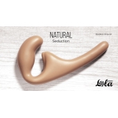 Бежевый безремневой страпон Seduction - 20,5 см. - Lola Games - купить с доставкой в Томске