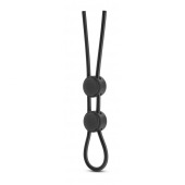 Черное двойное эрекционное лассо Silicone Double Loop Cock Ring - Blush Novelties - в Томске купить с доставкой