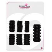 Набор из 7 черных насадок PENIS SLEEVES SET - Dream Toys - в Томске купить с доставкой