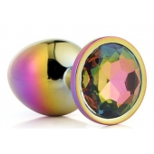 Голографическая анальная втулка с радужным кристаллом - 7,1 см. - Dream Toys - купить с доставкой в Томске